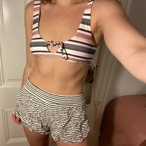 Reversible bikini top & matching shorts set